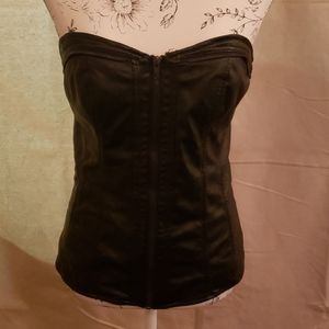 Faux leather corset top